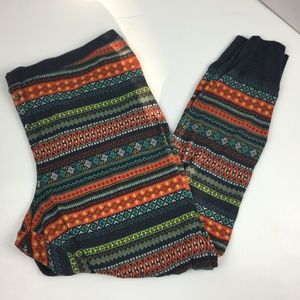 Old Navy Thermal XXL Orange Navy Floral Pants